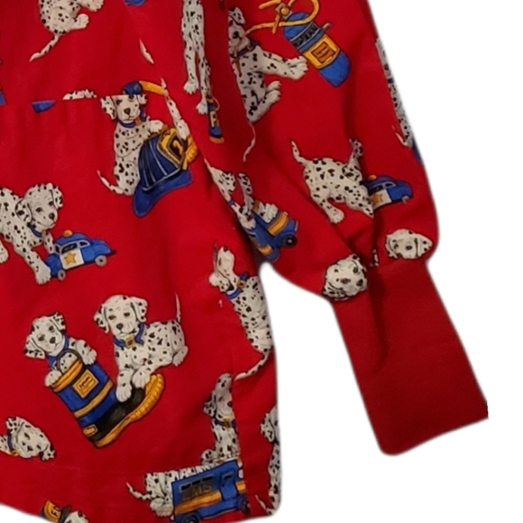 Cherokee Inspired Comfort Fire Dept Dalmation Dog Scrub Top - Picture 4 of 14